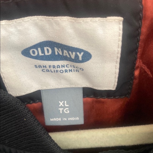 Old Navy Black Bomber Jacket with Gold Zipper Size XL - Picture 12 of 14